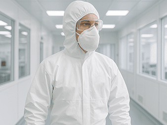 Einwegschutzkleidung von WORK by Kroschke in hygienischer Umgebung