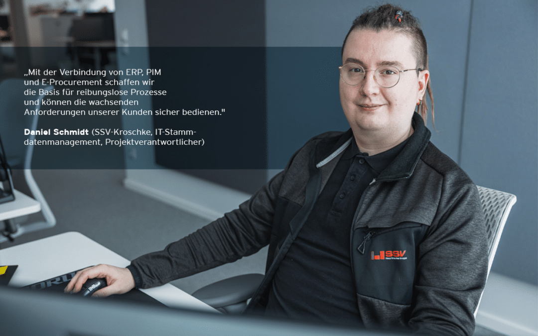 E-Business-Mitarbeiter von SSV-Kroschke bei der Vorstellung von nextPIM.